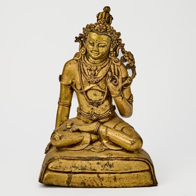 Lot 362 - A Tibetan Gilt Bronze Figure of a Bodhisattva