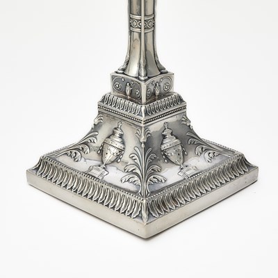 Lot 27 - Set of Four George III Sterling Silver Candlesticks