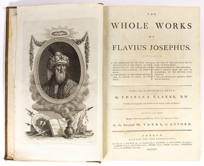 Lot 51 - The Whole Works of Flavius Josephus, translated by Charles Clarke