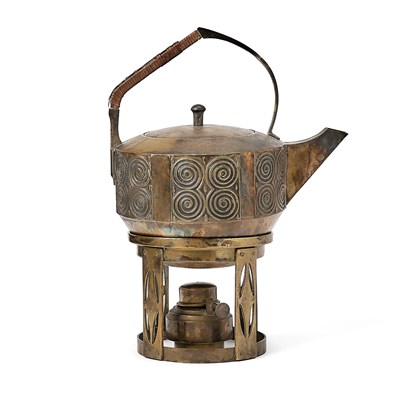 Lot 104 - Copper Teapot and Stand