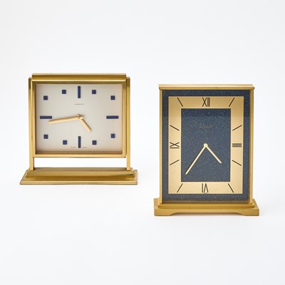 Lot 126 - Two Swiss Brass Table Clocks