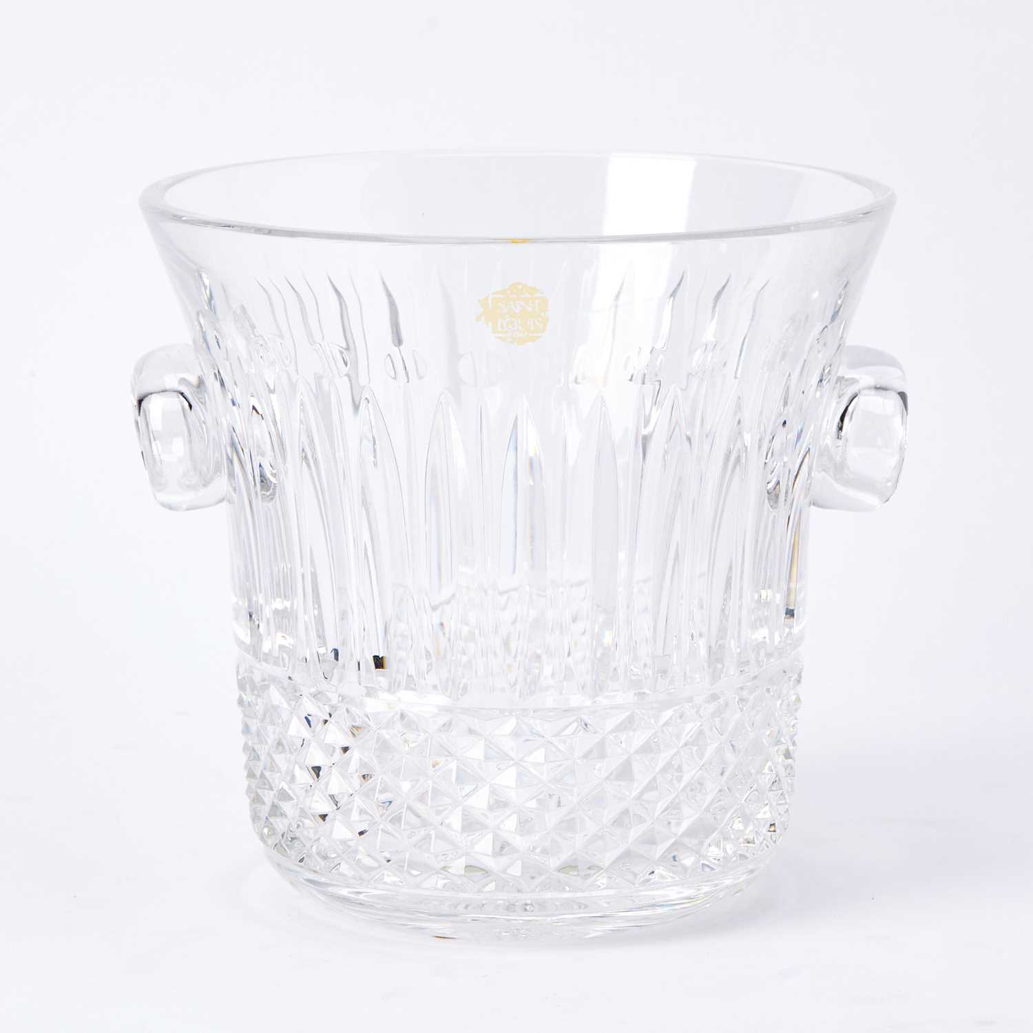 Lot 521 - St. Louis Molded and Cut-Glass Two-Handled Ice Bucket