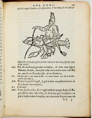 Lot 14 - The first edition of Doni's I Marmi, with manuscript binder's waste