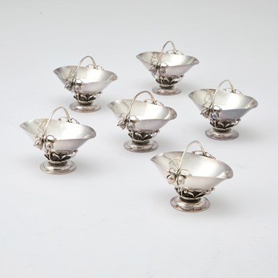Lot 320 - Set of Six Georg Jensen Sterling Silver BonBon Baskets