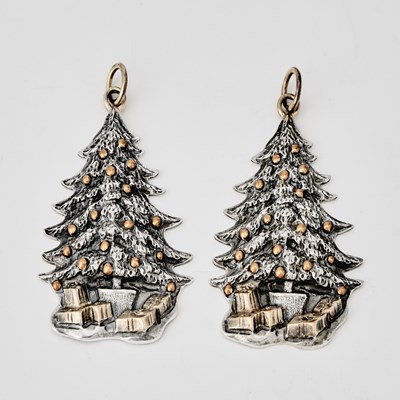 Lot 569 - Seven Buccellati Sterling Silver Christmas Ornaments