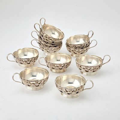 Lot 551 - Set of Eleven Sterling Silver Punch Cups