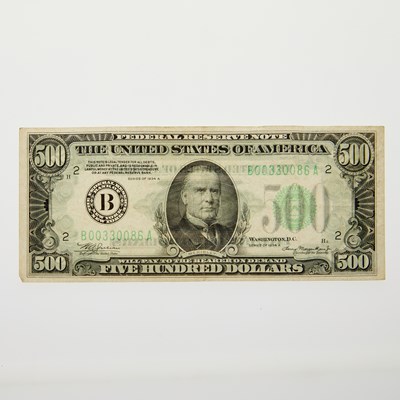 Lot 45 - United States. Series 1934A $500 Federal Reserve Note. Extremely Fine.