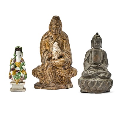 Lot 390 - Three Chinese Buddhist Figures