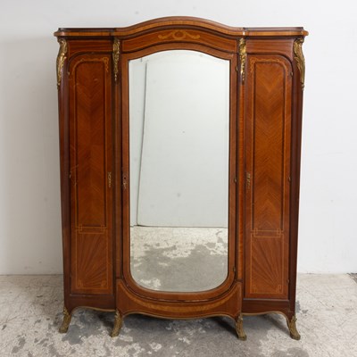 Lot 117 - Louis XV/XVI Transitional Style Kingwood and Tulipwood Gentleman's Wardrobe