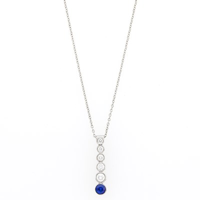 Lot 1090 - Tiffany & Co. Platinum, Sapphire and Diamond Necklace