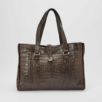 Lot 1192 - Nancy Gonzalez Brown Crocodile Bag