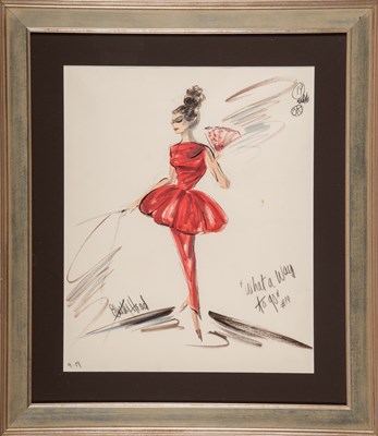 Lot 141 - Ten original Edith Head costume sketches for Shirley MacLaine in What a Way to Go