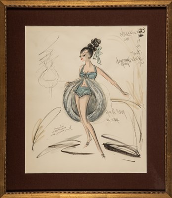 Lot 141 - Ten original Edith Head costume sketches for Shirley MacLaine in What a Way to Go