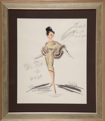 Lot 141 - Ten original Edith Head costume sketches for Shirley MacLaine in What a Way to Go