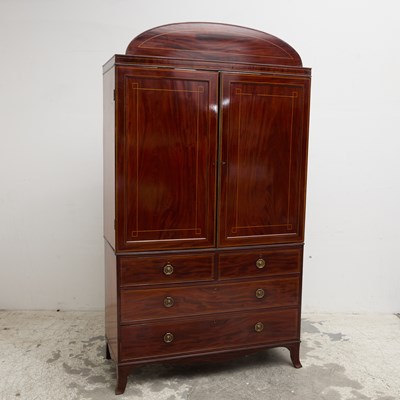 Lot 19 - George III Style Mahogany Linen Press