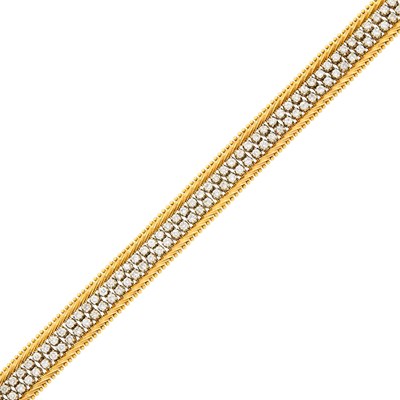 Lot 83 - Two-Color Gold and Diamond Bracelet