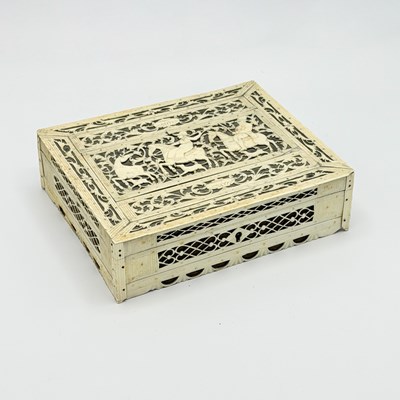 Lot 104 - Pierced Bone Sewing Box