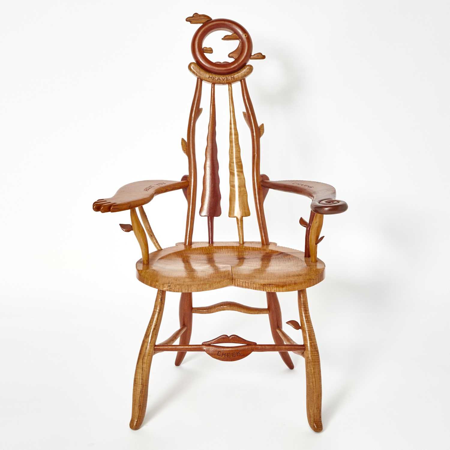 Lot 425 - Tommy Simpson Studio Mixed Woods Armchair