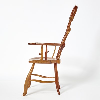 Lot 425 - Tommy Simpson Studio Mixed Woods Armchair