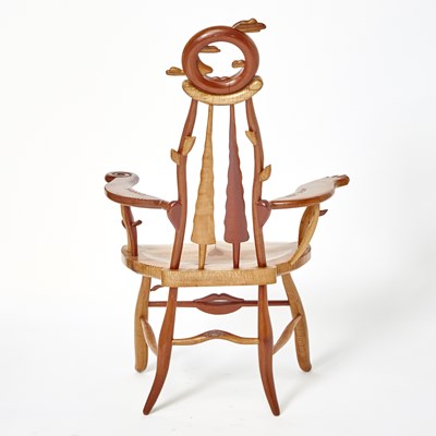 Lot 425 - Tommy Simpson Studio Mixed Woods Armchair