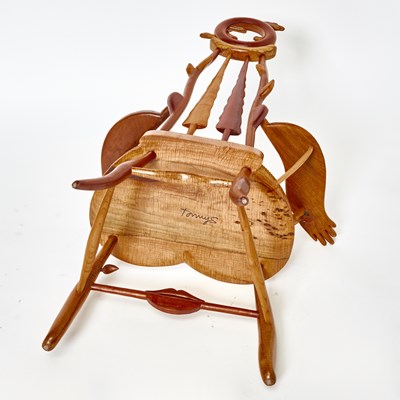 Lot 425 - Tommy Simpson Studio Mixed Woods Armchair