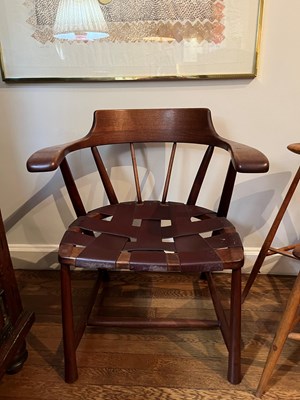 Lot 349 - Wharton Esherick Walnut and Leather Armchair