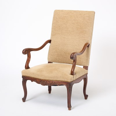 Lot 200 - Louis XV Style Upholstered Walnut Armchair