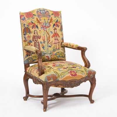 Lot 133 - Regence Style Upholstered Beechwood Fauteuil
