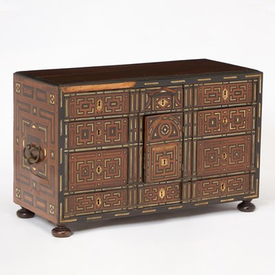 Lot 652 - Portuguese Late Renaissance Ebony and Bone-Inlaid Walnut Vargueno