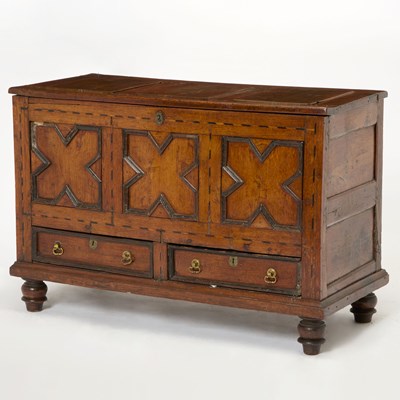Lot 533 - William and Mary Oak and Part-Ebonized Dower Chest
