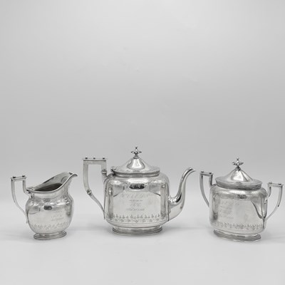 Lot 62 - American Sterling Silver Three-Piece Tea Service