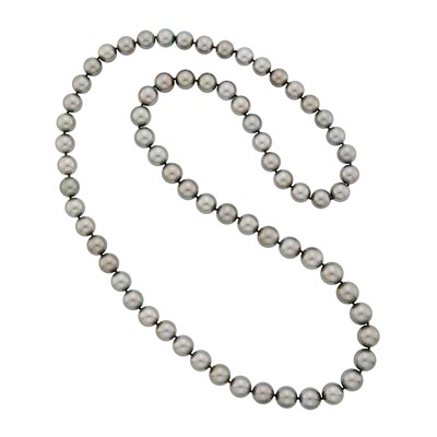 Lot 1104 - Long Tahitian Gray Cultured Pearl Necklace