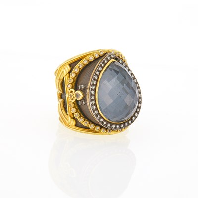 Lot 1247 - Gold, Silver and Gem-Set Ring