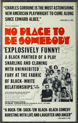 Lot A signed poster for the Pulitzer-winning play No Place to Be Somebody