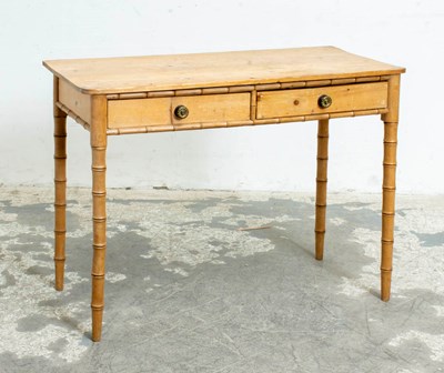Lot 257 - Regency Faux Bamboo Pine Writing Table