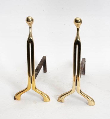 Lot 41 - Pair of Nancy Ruben Brass Andirons