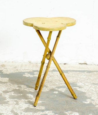 Lot 258 - Bamboo Trefoil Top Tripod Table