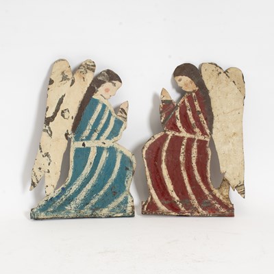 Lot 107 - Pair of Painted Tole Angels Fixtures