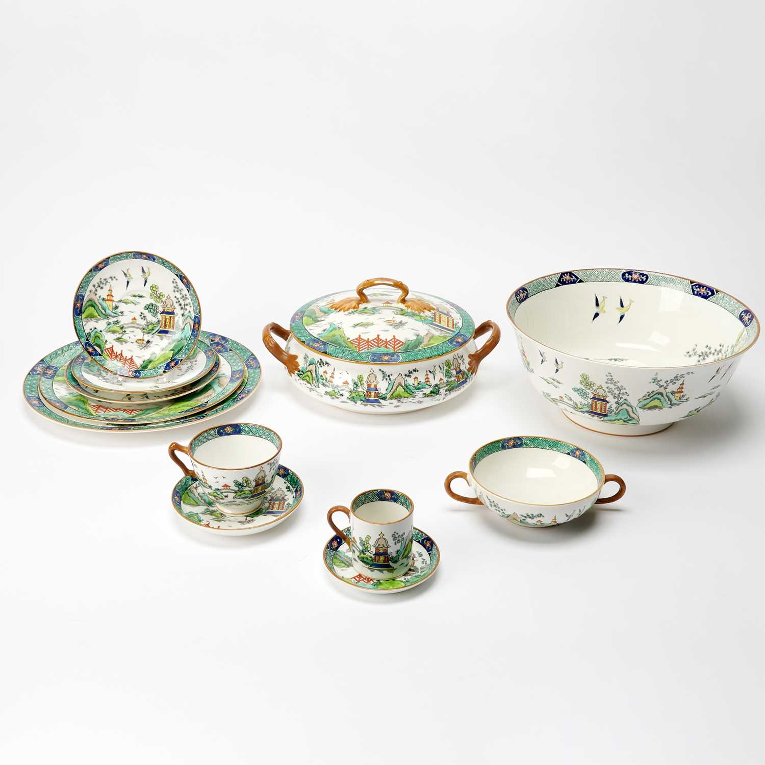 Lot 522 - Crown Staffordshire Porcelain Partial Dinner Service