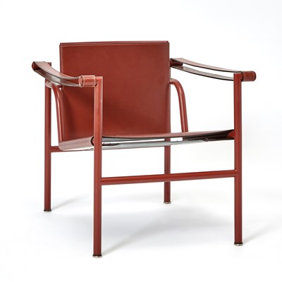 Lot 274 - Le Corbusier Tubular Metal and Leather "LC1" Sling Chair