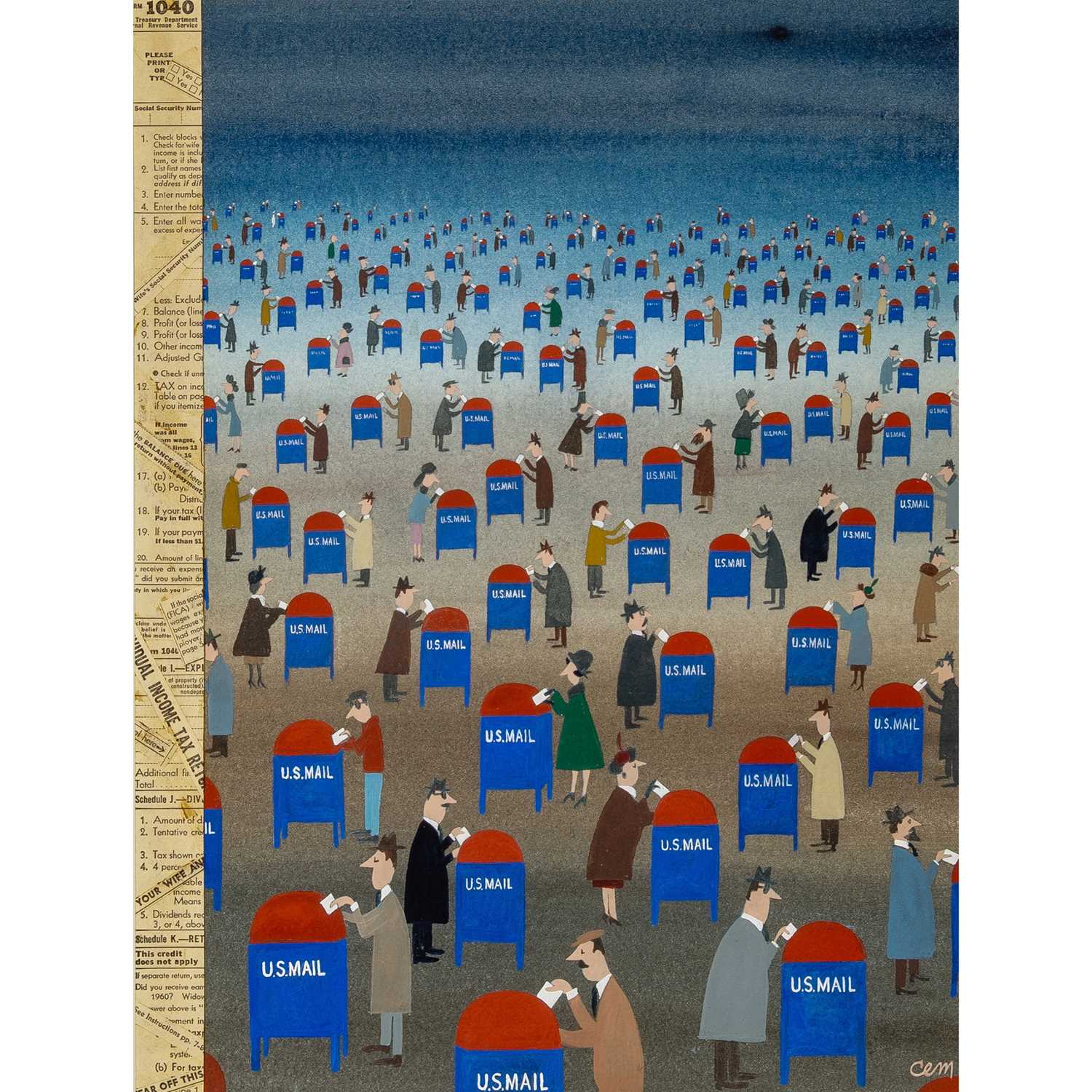 Lot 371 - Charles Elmer Martin's New Yorker cover design for tax day 1962