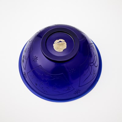Lot 58 - A Chinese Etched Blue Glass Bowl
