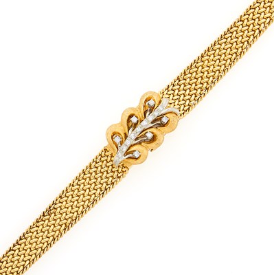 Lot 1148 - Emewo Gold and Diamond Bracelet-Watch