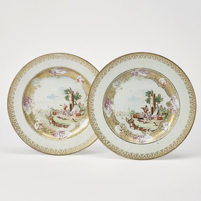 Lot 438 - Pair of Chinese Export Meissen-Style Dishes