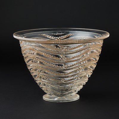 Lot 320 - Lalique Molded and Frosted Glass Vase: Annecy