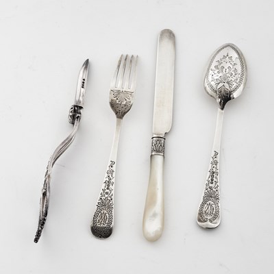 Lot 64 - Cased Victorian Sterling Silver Child's Flatware Set