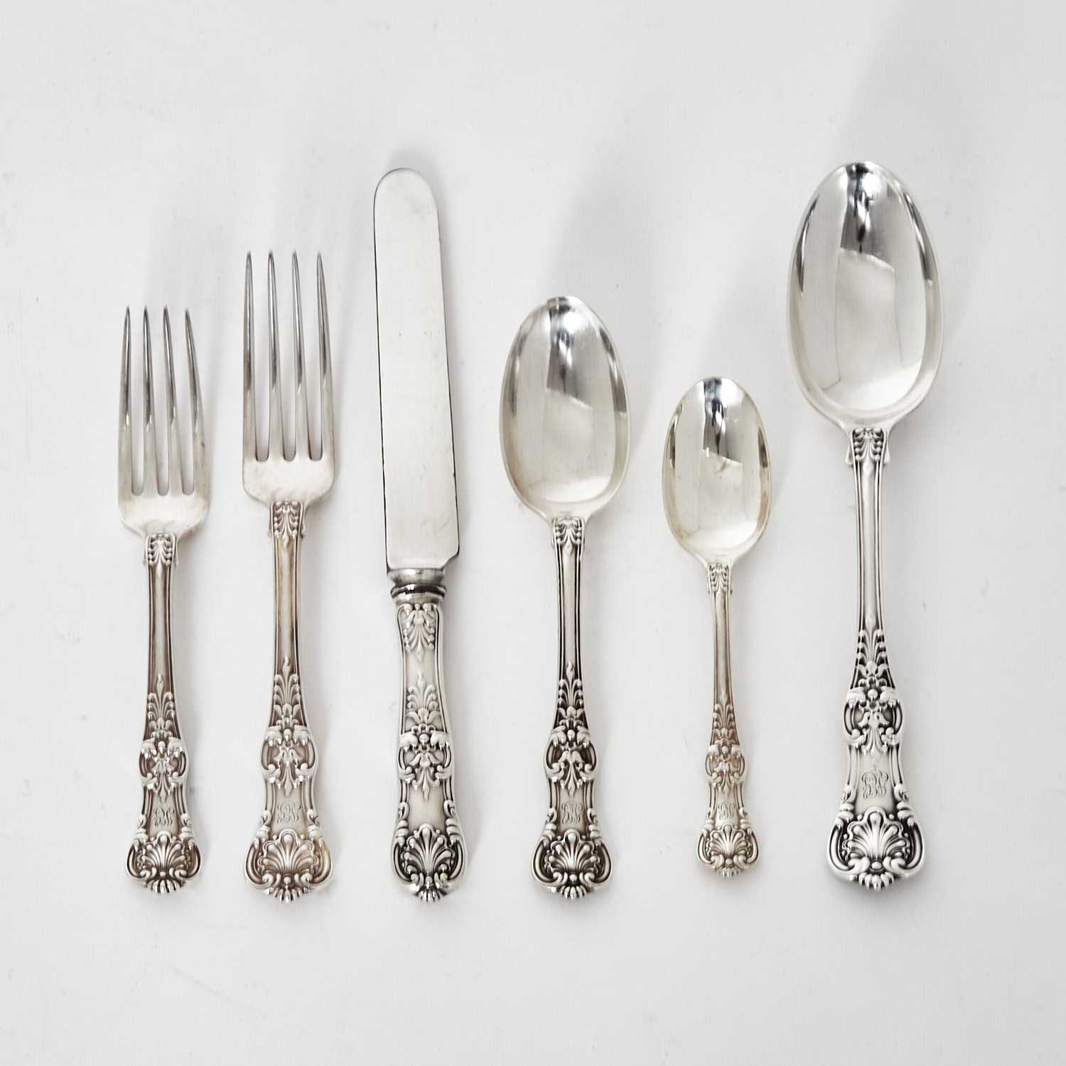 Lot 79 - Tiffany & Co. Sterling Silver "English King" Pattern Flatware Service