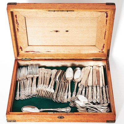 Lot 79 - Tiffany & Co. Sterling Silver "English King" Pattern Flatware Service