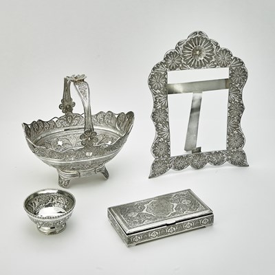 Lot 239 - Four Middle Eastern Silver Table Articles