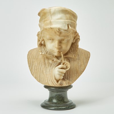 Lot 140 - Italian Alabaster Figure of a Boy Smoking